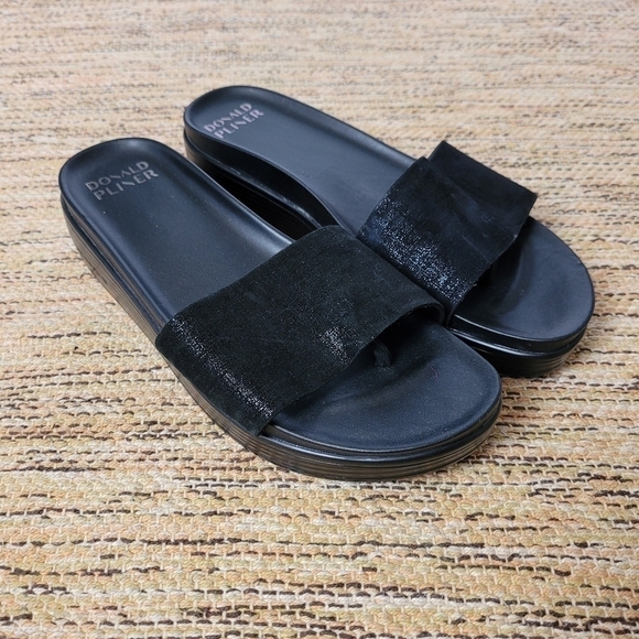 Donald Pliner Wedge Leather Slides - Picture 4 of 4